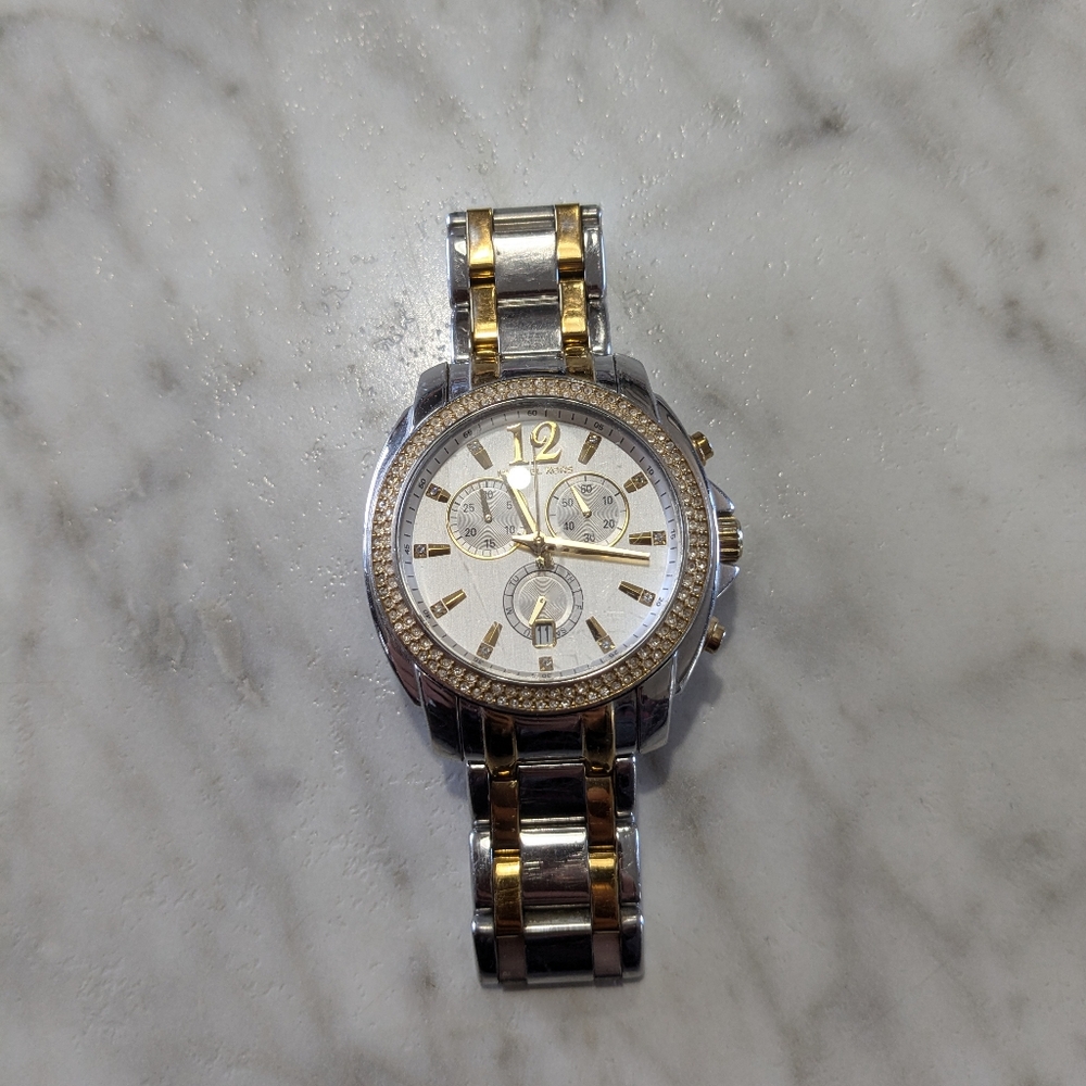 Michael Kors Silver and Gold Tone, Oversized Watch